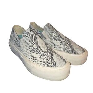 Seavees Women Sz 8 Baja Platform Mulholland Snake Skin Embossed Leather Sneakers
